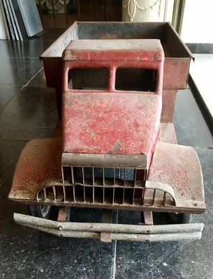 Large Polychrome Painted Metal Model of a Lorry-TDA-1376356