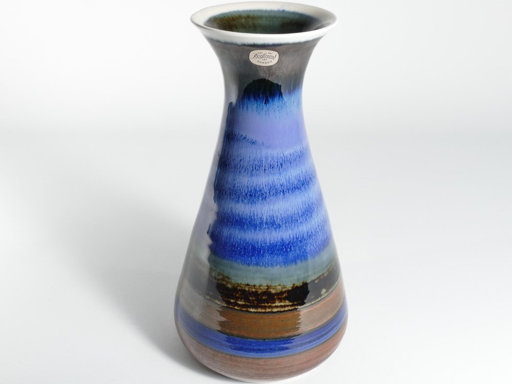 Large Polychrome Stoneware Vase by Gösta Millberg for Rörstrand, Sweden, 1960s