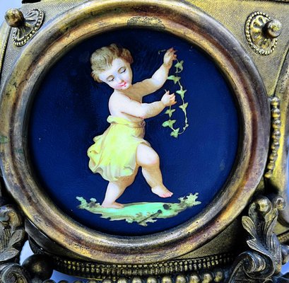 Large Porcelain and Bronze Casket Box with Painted Cherubs, 1850s-OZS-1389626