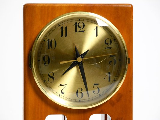 Large Postmodern Table Clock in Cherry Wood, 1980s-RR-1291055