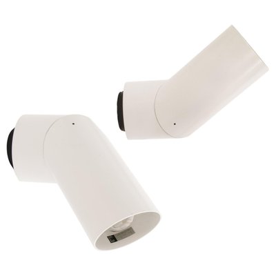 Large Postmodern White Spotlights by Brendel & Loewig, Berlin, 1980s, Set of 2-DEK-1175899