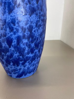 Large Pottery Fat Lava Blue Floor Vase from Scheurich, 1970s-QZ-1671406