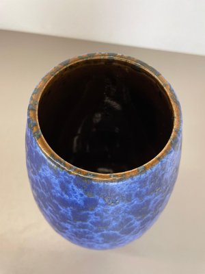 Large Pottery Fat Lava Blue Floor Vase from Scheurich, 1970s-QZ-1671406