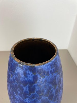 Large Pottery Fat Lava Blue Floor Vase from Scheurich, 1970s-QZ-1671406