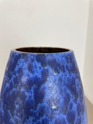 Large Pottery Fat Lava Blue Floor Vase from Scheurich, 1970s-QZ-1671406