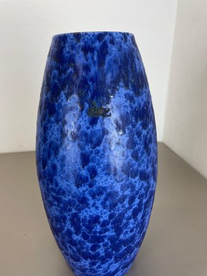 Large Pottery Fat Lava Blue Floor Vase from Scheurich, 1970s-QZ-1671406