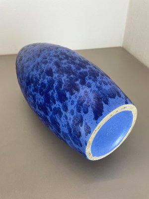 Large Pottery Fat Lava Blue Floor Vase from Scheurich, 1970s-QZ-1671406