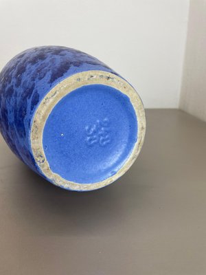 Large Pottery Fat Lava Blue Floor Vase from Scheurich, 1970s-QZ-1671406