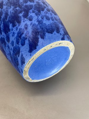 Large Pottery Fat Lava Blue Floor Vase from Scheurich, 1970s-QZ-1671406