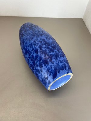 Large Pottery Fat Lava Blue Floor Vase from Scheurich, 1970s-QZ-1671406