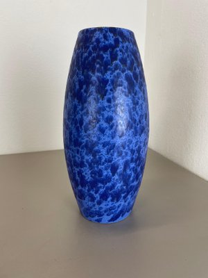 Large Pottery Fat Lava Blue Floor Vase from Scheurich, 1970s-QZ-1671406