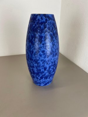 Large Pottery Fat Lava Blue Floor Vase from Scheurich, 1970s-QZ-1671406