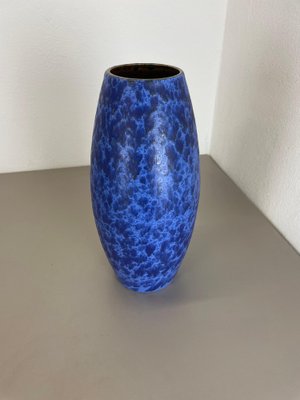 Large Pottery Fat Lava Blue Floor Vase from Scheurich, 1970s-QZ-1671406