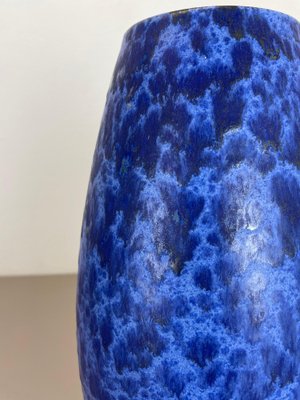 Large Pottery Fat Lava Blue Floor Vase from Scheurich, 1970s-QZ-1671406