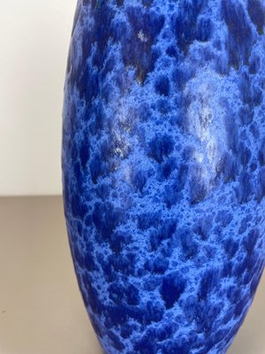 Large Pottery Fat Lava Blue Floor Vase from Scheurich, 1970s-QZ-1671406