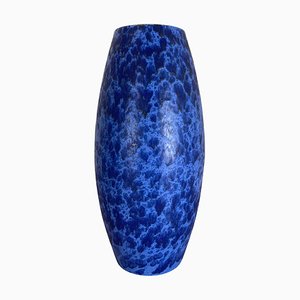 Large Pottery Fat Lava Blue Floor Vase from Scheurich, 1970s-QZ-1671406