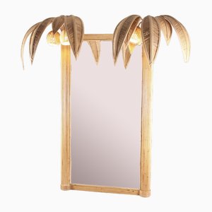 Large Rattan Coconut Mirror, 1990s-DSC-1756887