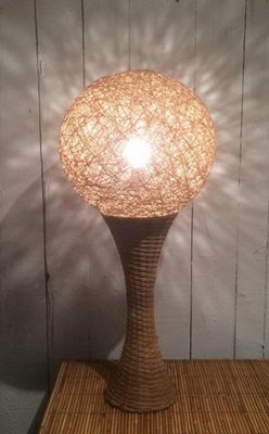 Large Rattan Lamp, 1970s-BA-1365705