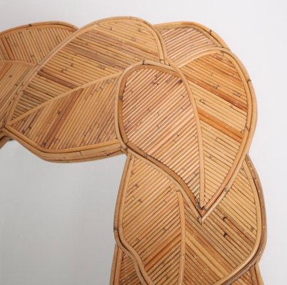 Large Rattan  leaves Mirror, 1990s-DSC-2020154