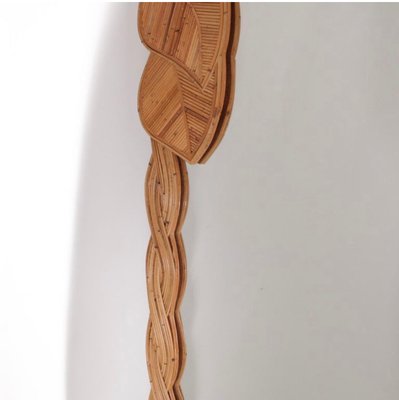 Large Rattan  leaves Mirror, 1990s-DSC-2020154