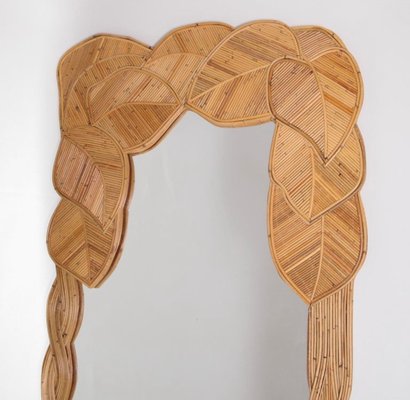 Large Rattan  leaves Mirror, 1990s-DSC-2020154