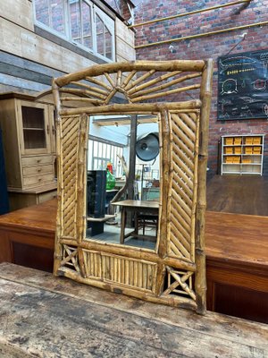 Large Rattan Mirror, 1960s-WSZ-1773721