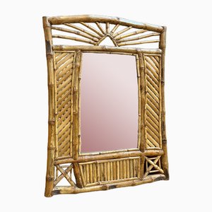 Large Rattan Mirror, 1960s-WSZ-1773721