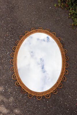 Large Rattan Mirror by Franco Albini, 1960s-KMQ-2028114