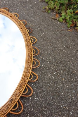 Large Rattan Mirror by Franco Albini, 1960s-KMQ-2028114