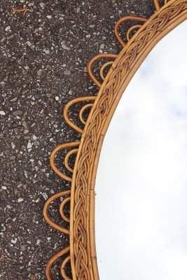 Large Rattan Mirror by Franco Albini, 1960s-KMQ-2028114