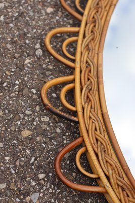 Large Rattan Mirror by Franco Albini, 1960s-KMQ-2028114