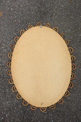 Large Rattan Mirror by Franco Albini, 1960s-KMQ-2028114