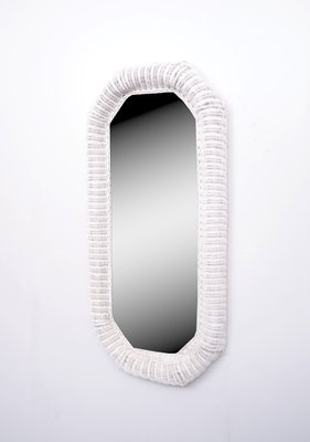 Large Rattan Mirror, Holland, 1970s-GCG-955235