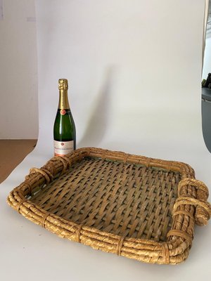 Large Rattan Tray, France, 1970s-UR-1409784