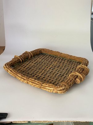 Large Rattan Tray, France, 1970s-UR-1409784