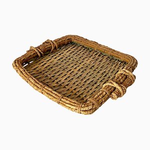 Large Rattan Tray, France, 1970s-UR-1409784