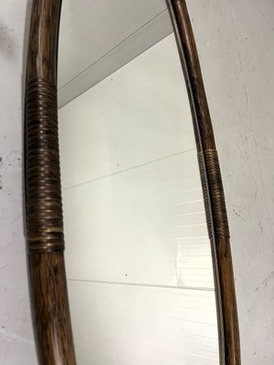 Large Rattan Wall Mirror, 1970s-TU-2041841