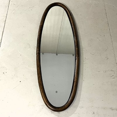 Large Rattan Wall Mirror, 1970s-TU-2041841