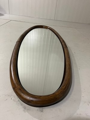 Large Rattan Wall Mirror, 1970s-TU-2041841