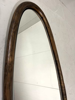 Large Rattan Wall Mirror, 1970s-TU-2041841