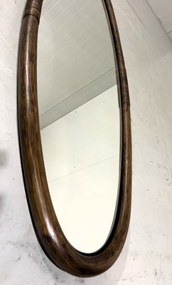 Large Rattan Wall Mirror, 1970s-TU-2041841