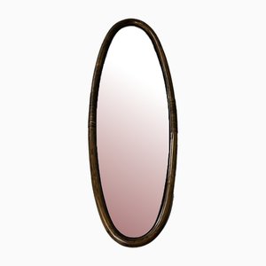 Large Rattan Wall Mirror, 1970s-TU-2041841