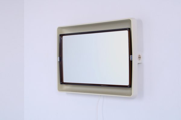 Large Rectangular Plastic Back Lit Mirror by Allibert, 1970s-XT-2035681