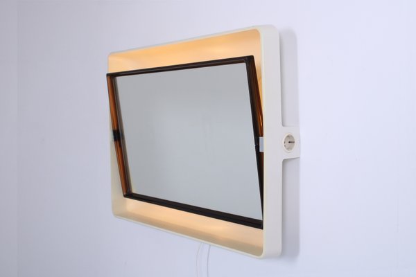 Large Rectangular Plastic Back Lit Mirror by Allibert, 1970s-XT-2035681