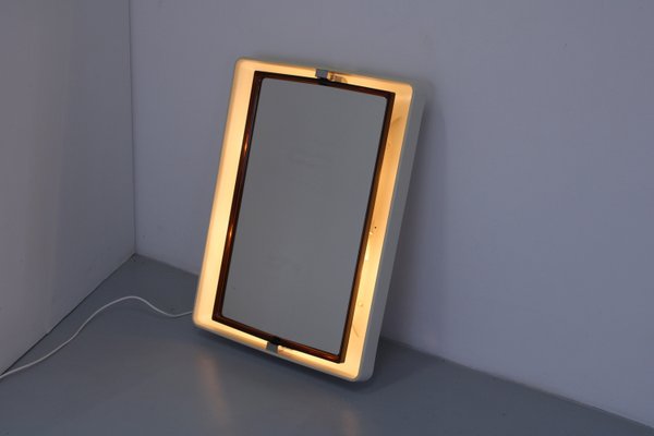 Large Rectangular Plastic Back Lit Mirror by Allibert, 1970s-XT-2035681