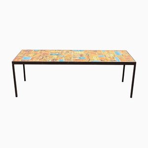 Large Rectangular Tile Coffee Table by Vallauris, France, 1960s-KL-900643