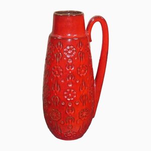 Large Red Ceramic Berinna 424-46 Floor Vase from Scheurich, 1970s-AFE-1416943