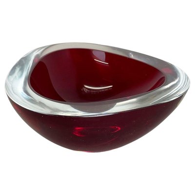 Large Red Murano Glass Ashtray, Italy, 1970s-QZ-1053340