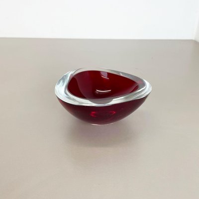 Large Red Murano Glass Ashtray, Italy, 1970s-QZ-1053340