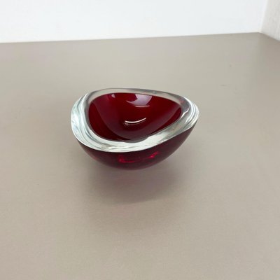 Large Red Murano Glass Ashtray, Italy, 1970s-QZ-1053340